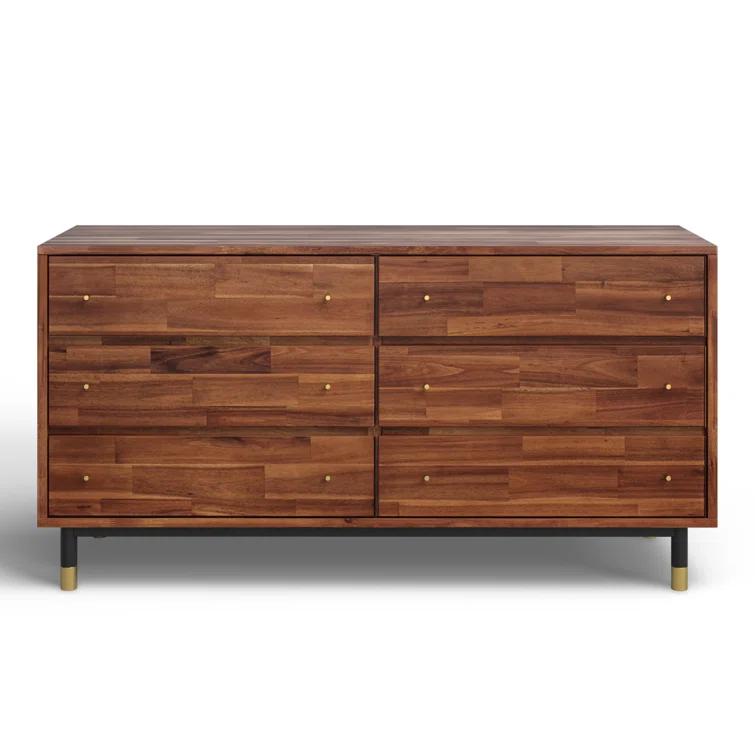Dakota 6 Drawer 58'' W Wood Double Dresser