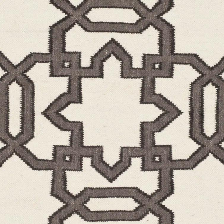 Amelah Hand Woven Flat Weave Wool Geometric Rug