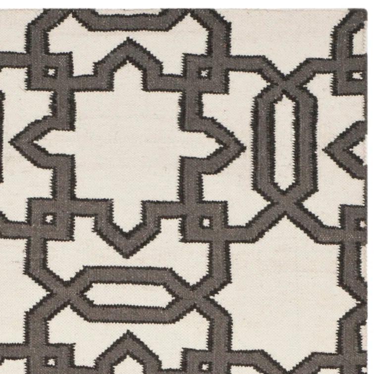 Amelah Hand Woven Flat Weave Wool Geometric Rug