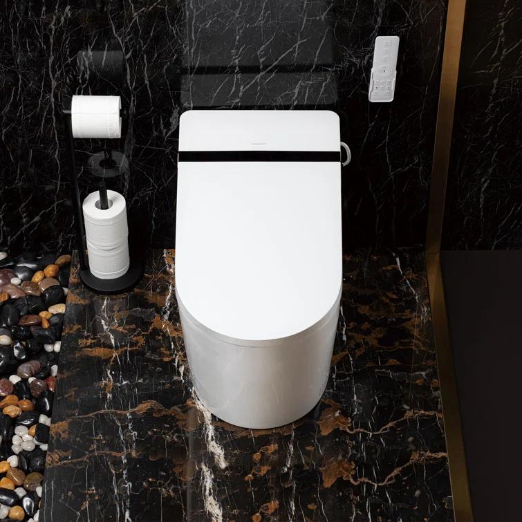 Auto Open/Close Tankless Smart Bidet Toilet with Auto Flush, Foot Sensor Function, Heated Seat,Dryer