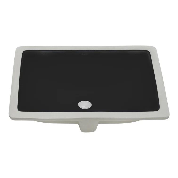 Ruvati 17 x 12 inch Undermount Bathroom Rectangular Porcelain Ceramic Sink with Overflow