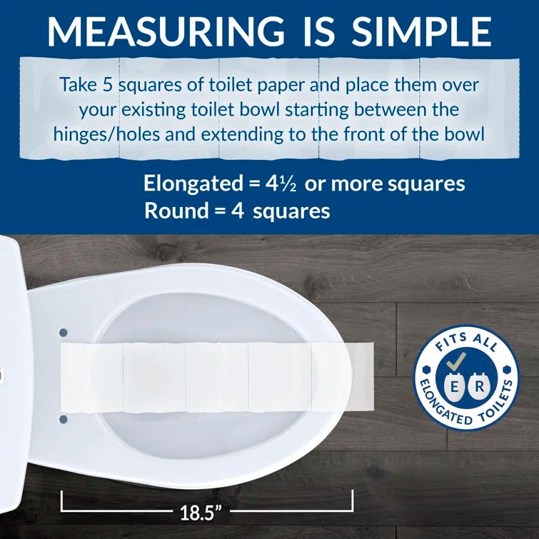 Mayfair by Bemis 7M1826BGSL 000 Bennett Toilet Seat with Metal Hinges, Slow Close Wood Seat, Easy Install, Elongated, White