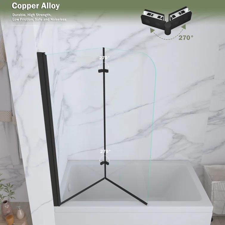 Jraty 47.2" W x 55" H Frameless Tub Door