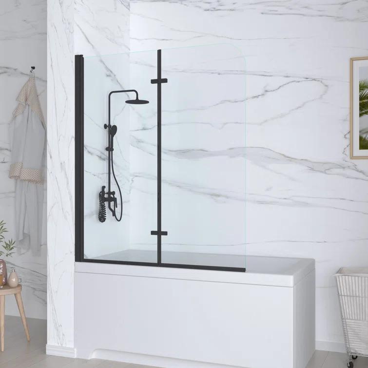 Jraty 47.2" W x 55" H Frameless Tub Door