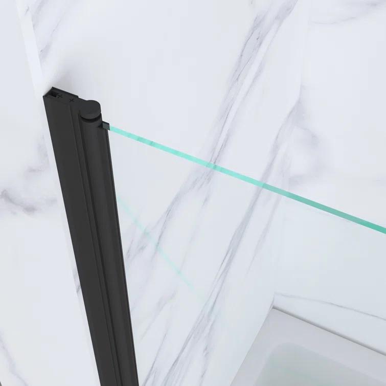 Jraty 47.2" W x 55" H Frameless Tub Door