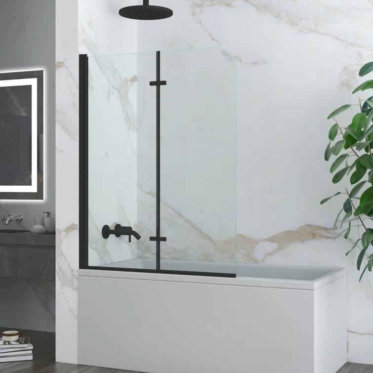 Jraty Glass 43" W x 55" H Frameless Tub Door
