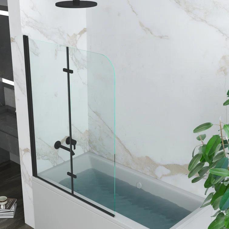 Jraty Glass 43" W x 55" H Frameless Tub Door