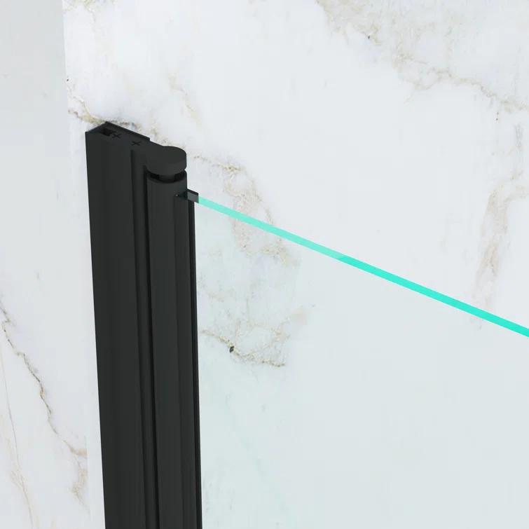 Jraty Glass 43" W x 55" H Frameless Tub Door