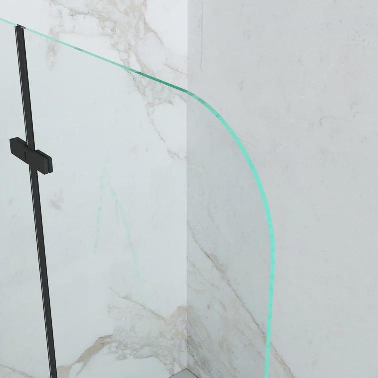 Jraty Glass 43" W x 55" H Frameless Tub Door