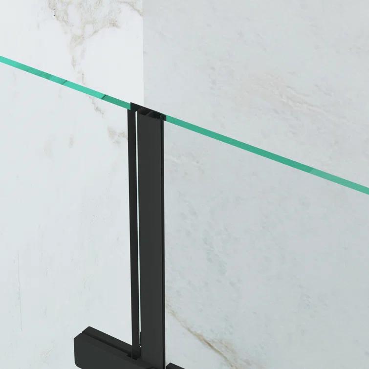 Jraty Glass 43" W x 55" H Frameless Tub Door