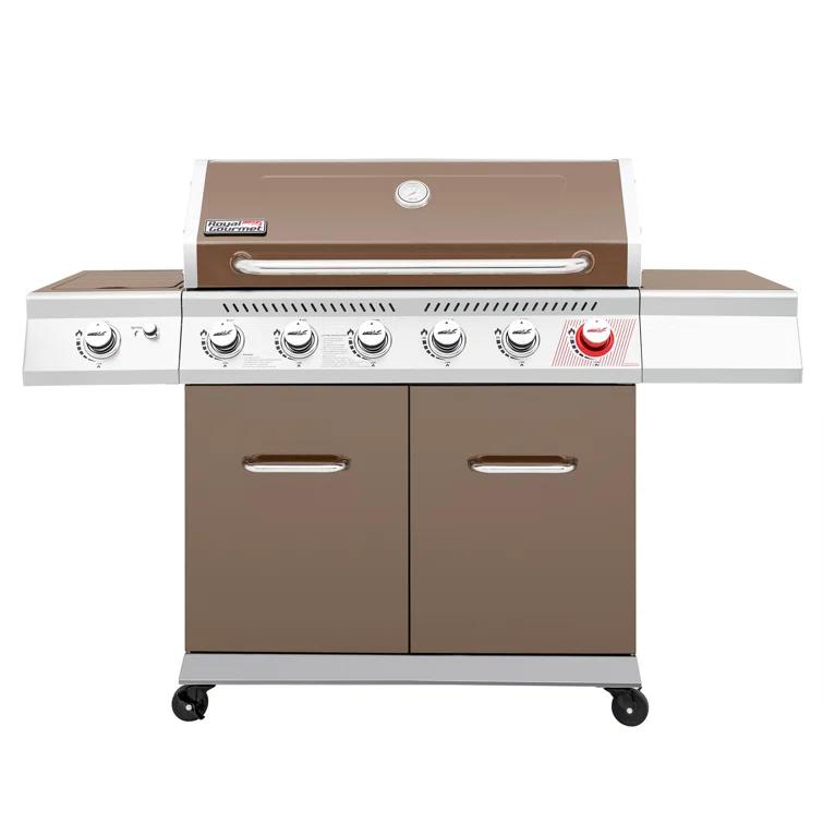 Royal Gourmet 6 - Burner Freestanding Liquid Propane 74000 BTU Gas Grill with Cabinet