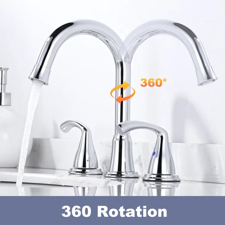 Widespread 2-handle Bathroom Faucet with Drain Assembly