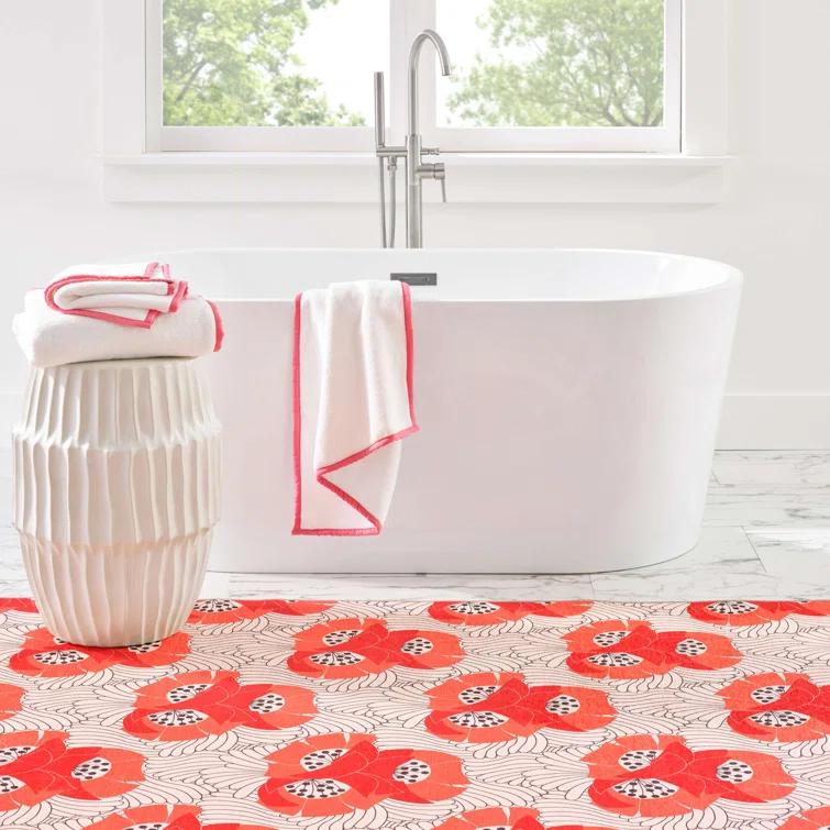 Annie Selke - Dash & Albert Japanese Poppy Multi Machine Washable Rug, 8x10, Multi