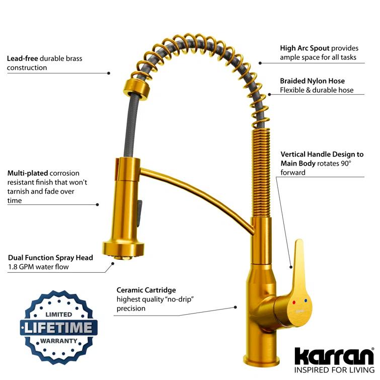 Karran Scottsdale Single-Handle Pull-Down Sprayer Kitchen Faucet