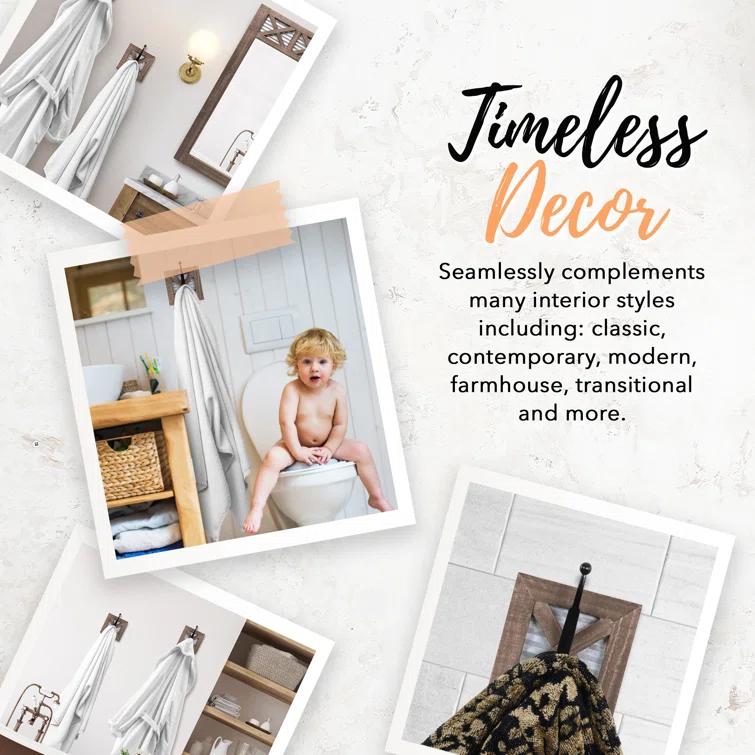 Autumn Alley RHK001 Rustic Farmhouse Wall Mounted Towel Hook Set - 2 Robe Hooks