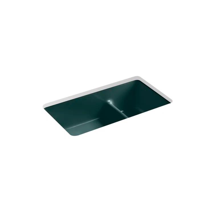 Iron Tones 33" L x 18.75" W Large/Medium Double-Bowl Kitchen Sink