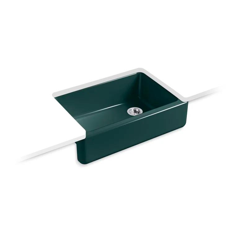 Whitehaven® 33" x 22" Self-Trimming Under-Mount Single-Bowl Kitchen Sink with Tall Apron