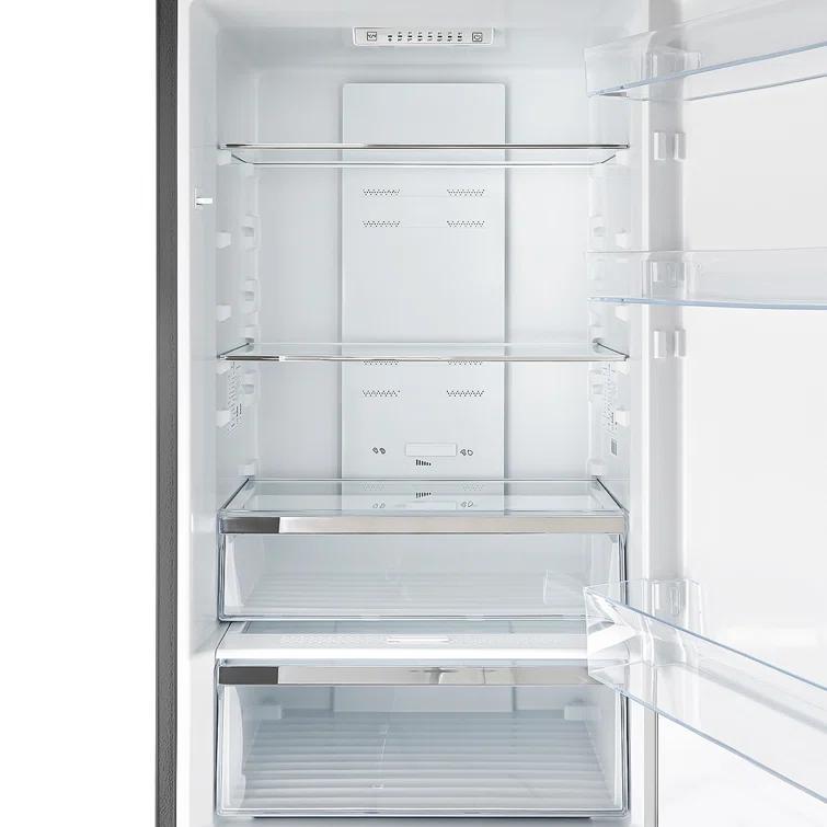 Guardia 46.8-Inch Side-by-Side Bottom Freezer Refrigerator Stainless Steel, 21.6 cu.ft.