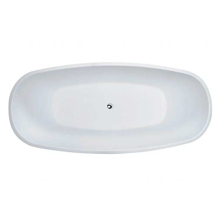 Clarke Products CAT7132FS-01 Lunar 71'' x 31.5'' Freestanding Soaking Solid Surface Bathtub