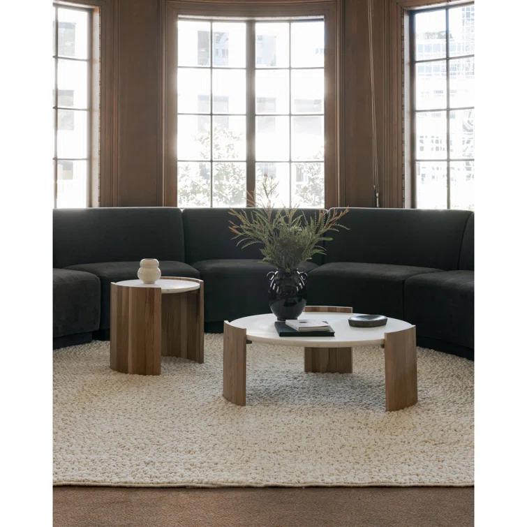Whilem Round Coffee Table - White