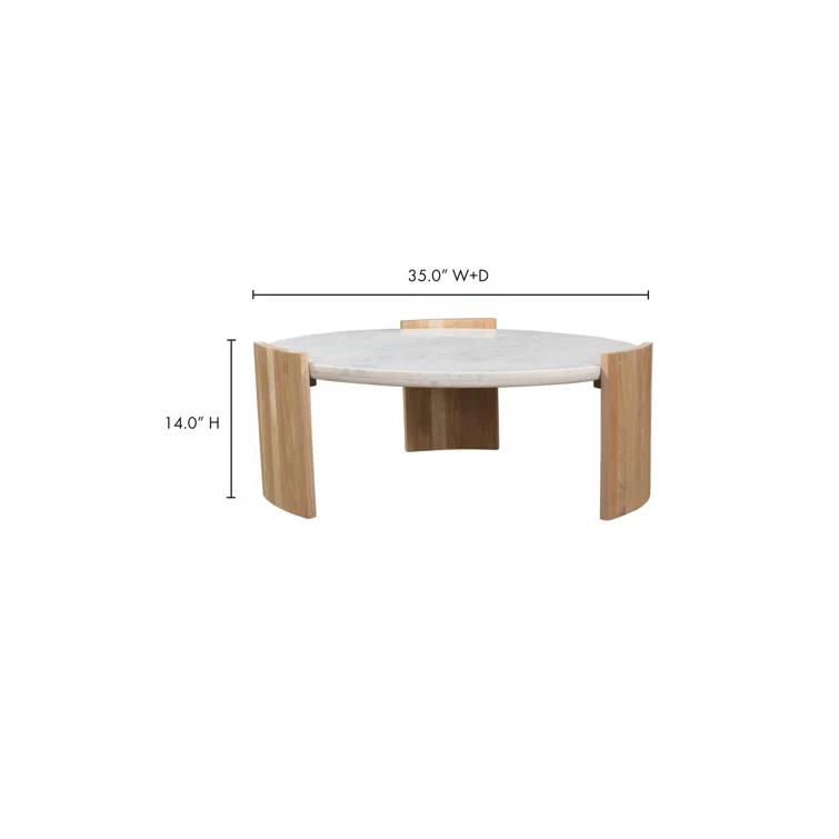 Whilem Round Coffee Table - White