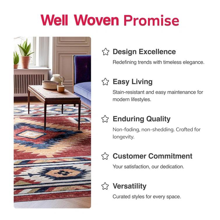 Well Woven Jamyn Lea Crimson Traditional Southwestern Tribal Red/Blue Rug
