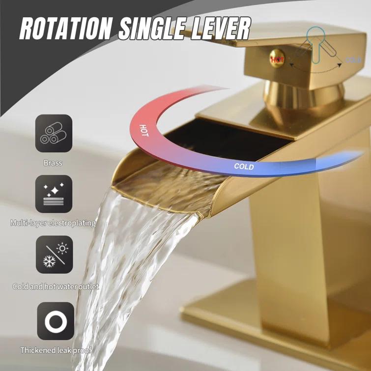 Single-Hole Single-handle Bathroom Faucet with Drain Assembly