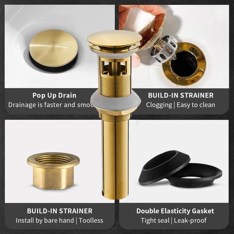 Single-Hole Single-handle Bathroom Faucet with Drain Assembly