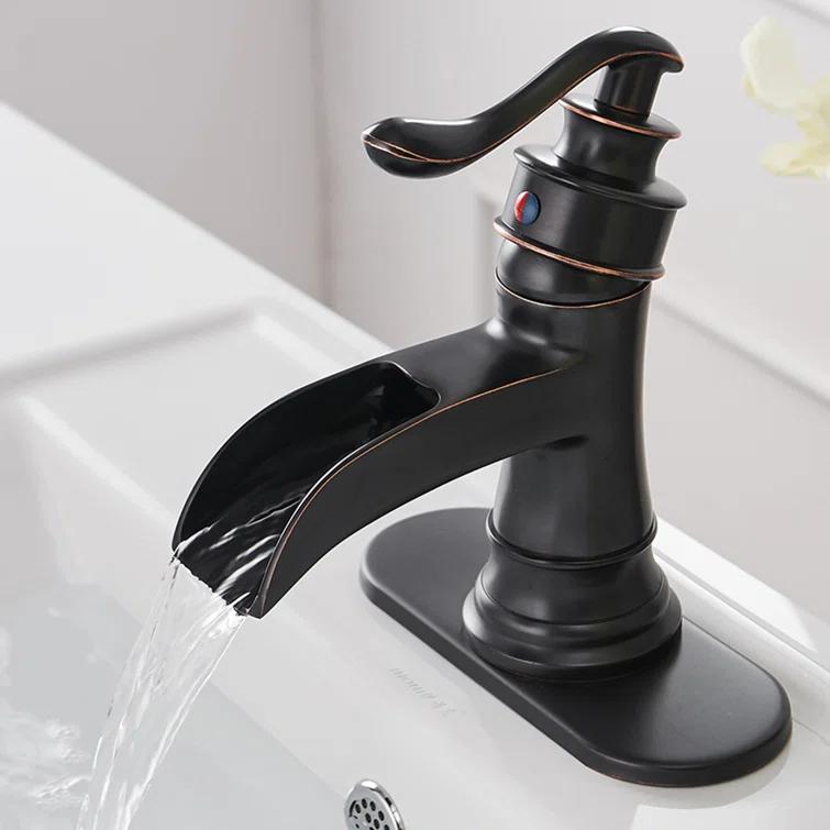 Single-Hole Single-handle Bathroom Faucet with Drain Assembly