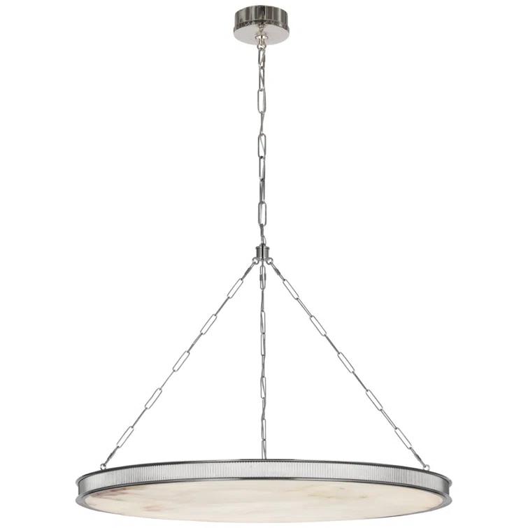 Matthew Polished Nickel LED Chandelier with Alabaster Shade