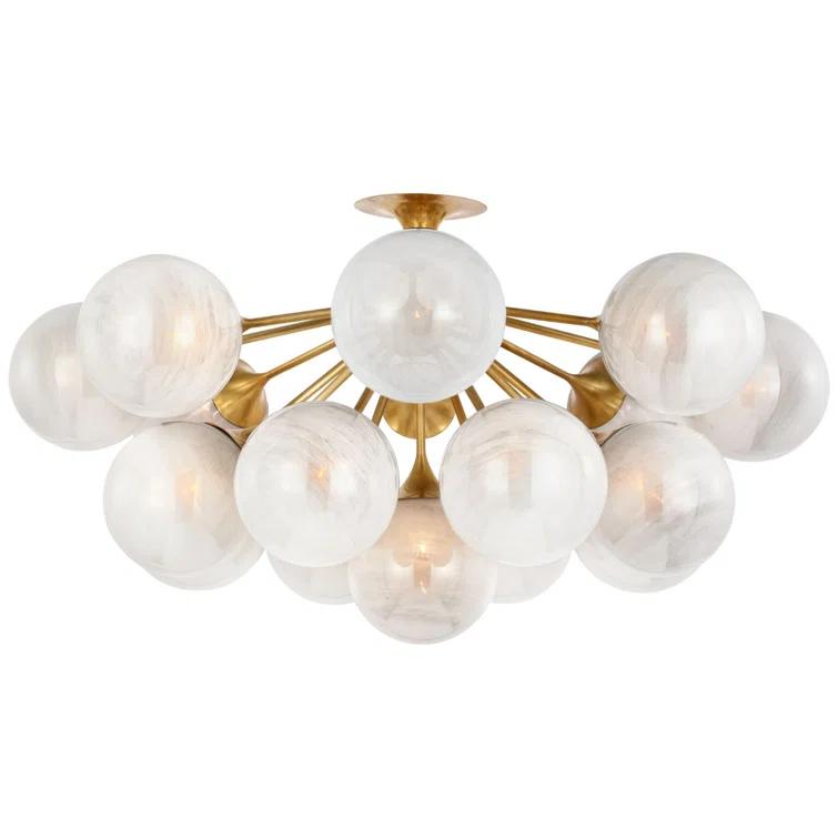 Cristol 17-Light Hand-Rubbed Antique Brass Globe LED Flush Mount