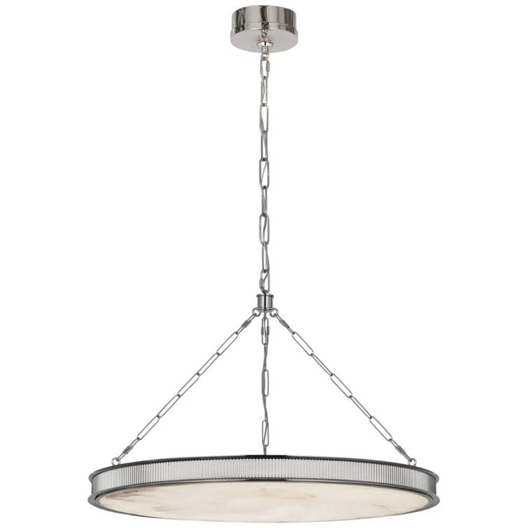 Matthew Polished Nickel LED Chandelier with Alabaster Shade