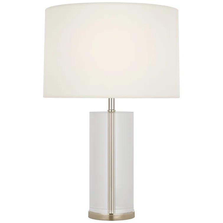 16" Clear Crystal and Polished Nickel Cordless LED Table Lamp