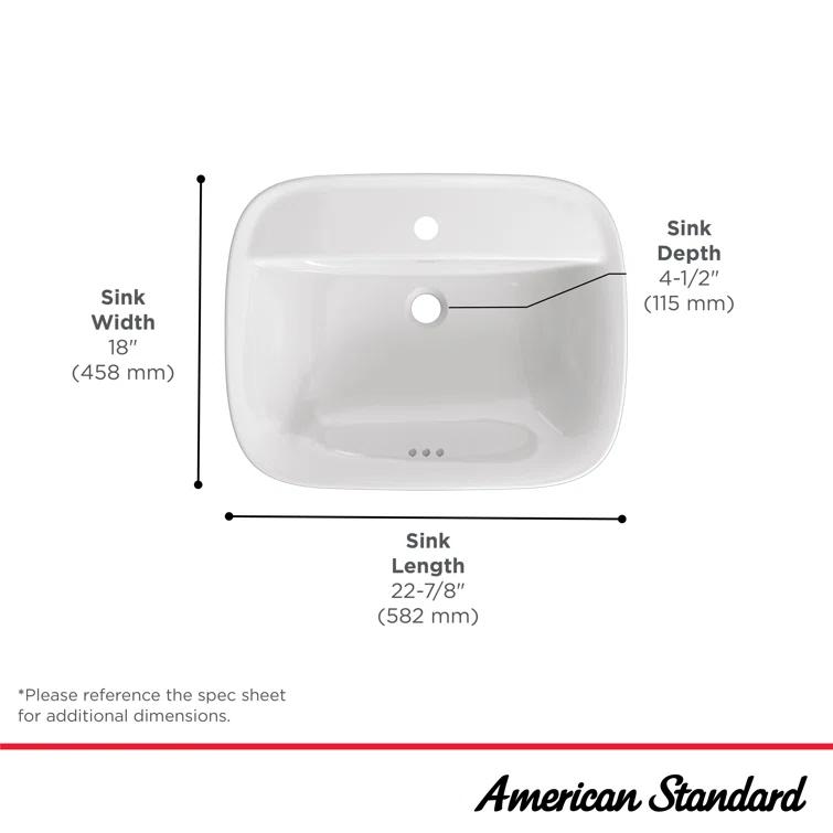 American Standard Aspirations 18'' Vitreous China Rectangular Bathroom Sink with Faucet and Overflow