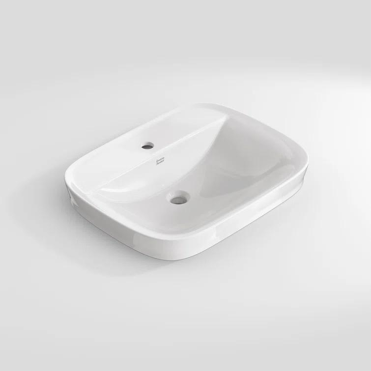 American Standard Aspirations 18'' Vitreous China Rectangular Bathroom Sink with Faucet and Overflow