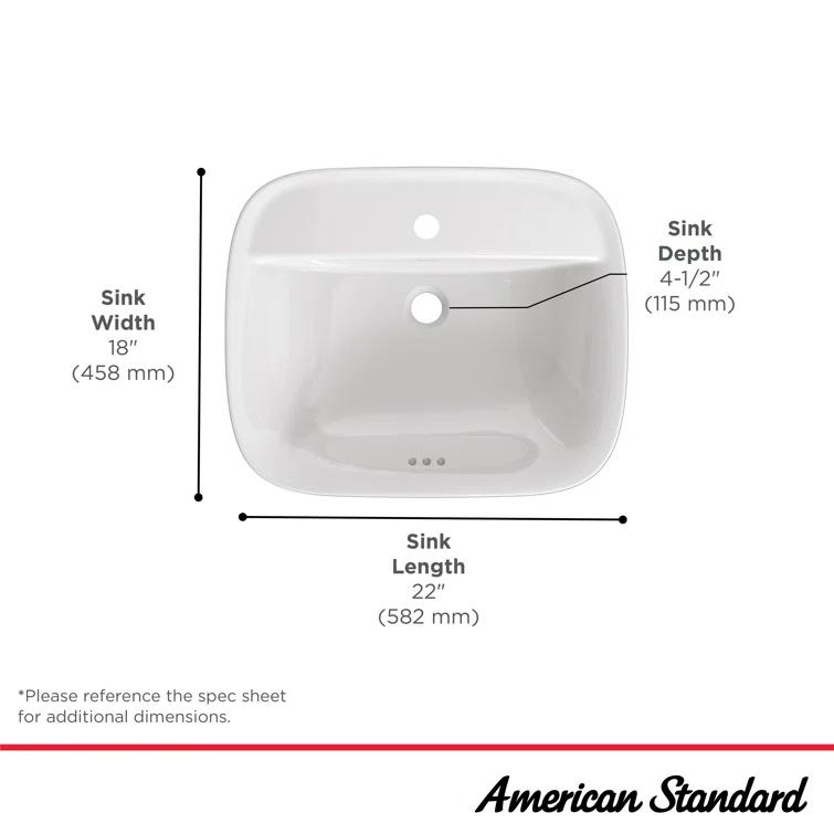 American Standard Aspirations 18'' Vitreous China Rectangular Bathroom Sink with Faucet and Overflow