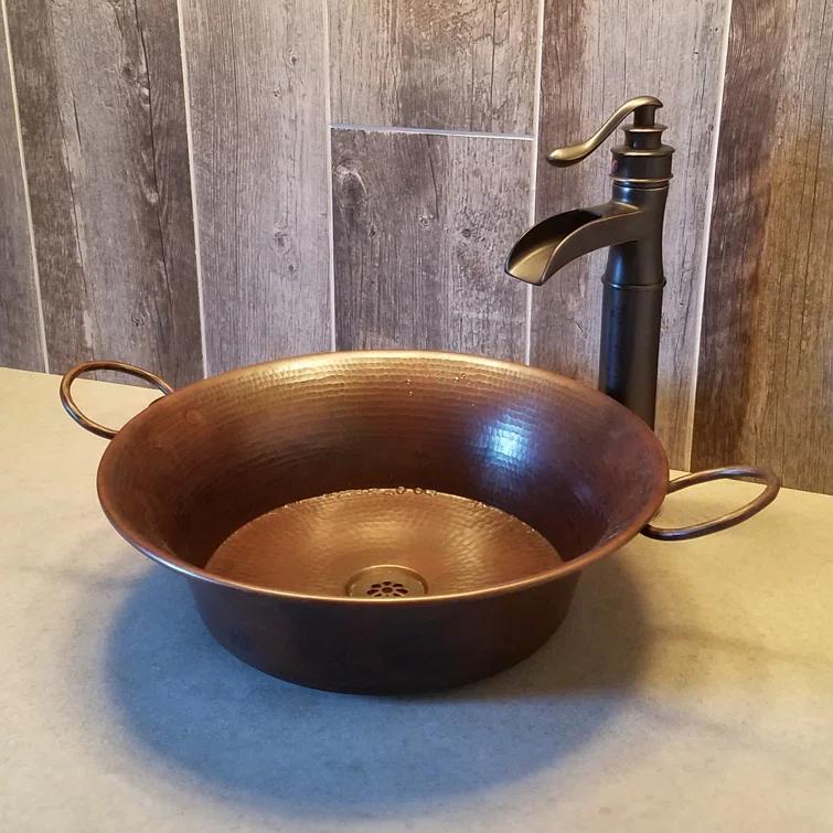 Copernicus 21" Vessel Bathroom Sink in Copper