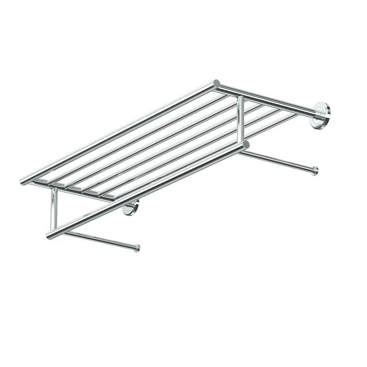 Latitude II Wall Mounted Towel Rack | Hotel Style Stainless Steel Towel Rack with Towel Bar