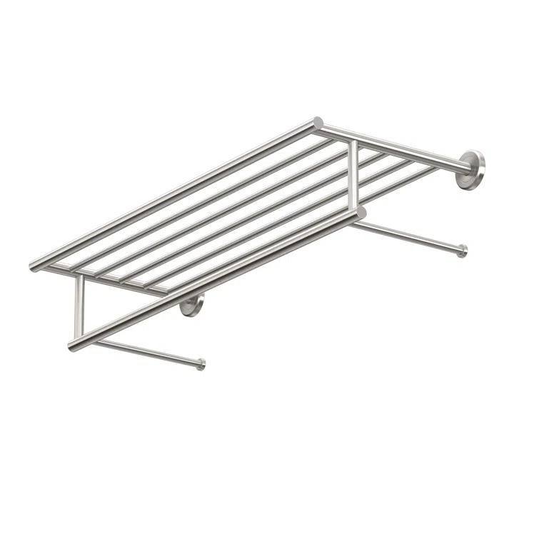 Latitude II Wall Mounted Towel Rack | Hotel Style Stainless Steel Towel Rack with Towel Bar