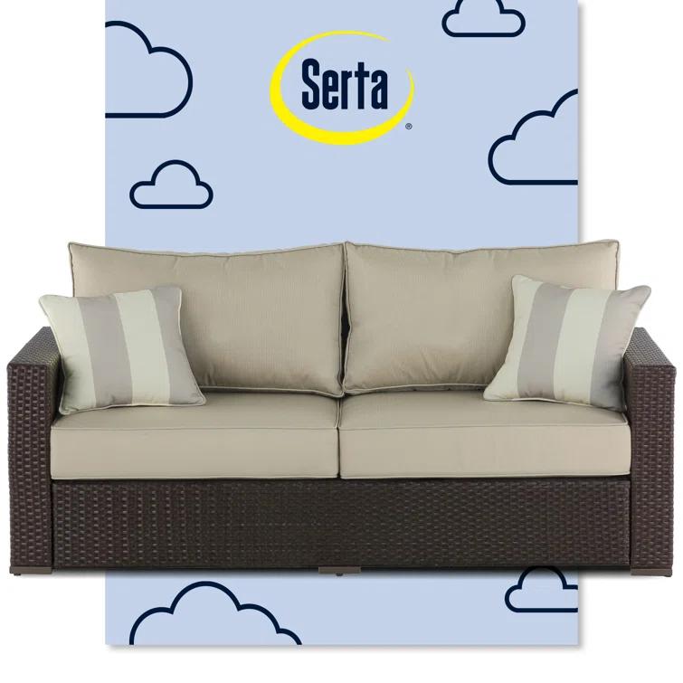Serta Laguna Outdoor Patio Furniture Collection Outdoor Sofa, Brown Wicker