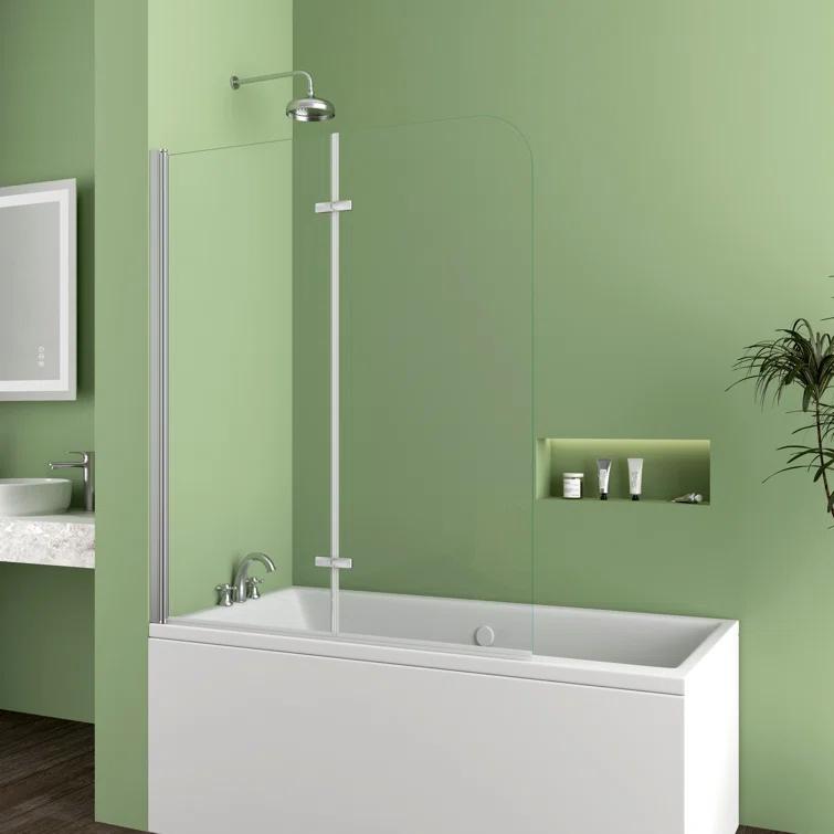 Jraty 47.2" W x 55" H Frameless Tub Door