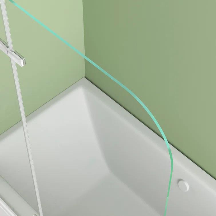 Jraty 47.2" W x 55" H Frameless Tub Door