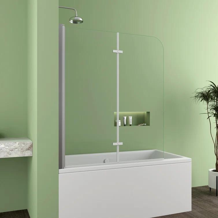 Jraty 47.2" W x 55" H Frameless Tub Door