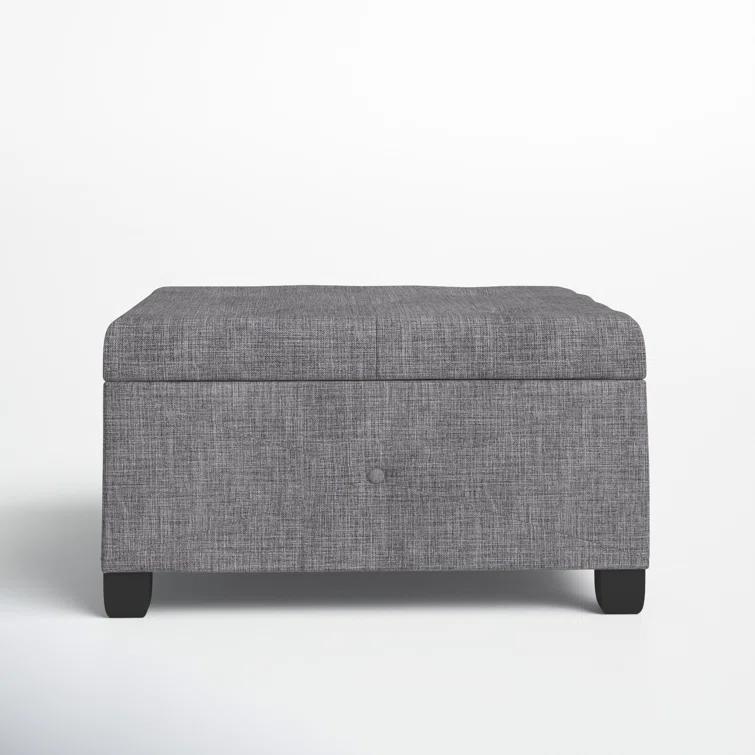 Della Button Tufted Square Storage Ottoman