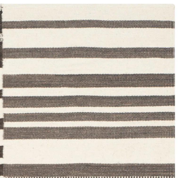Kilim Hand Woven Flat Weave 80% Wool, 20% Cotton Striped Rug