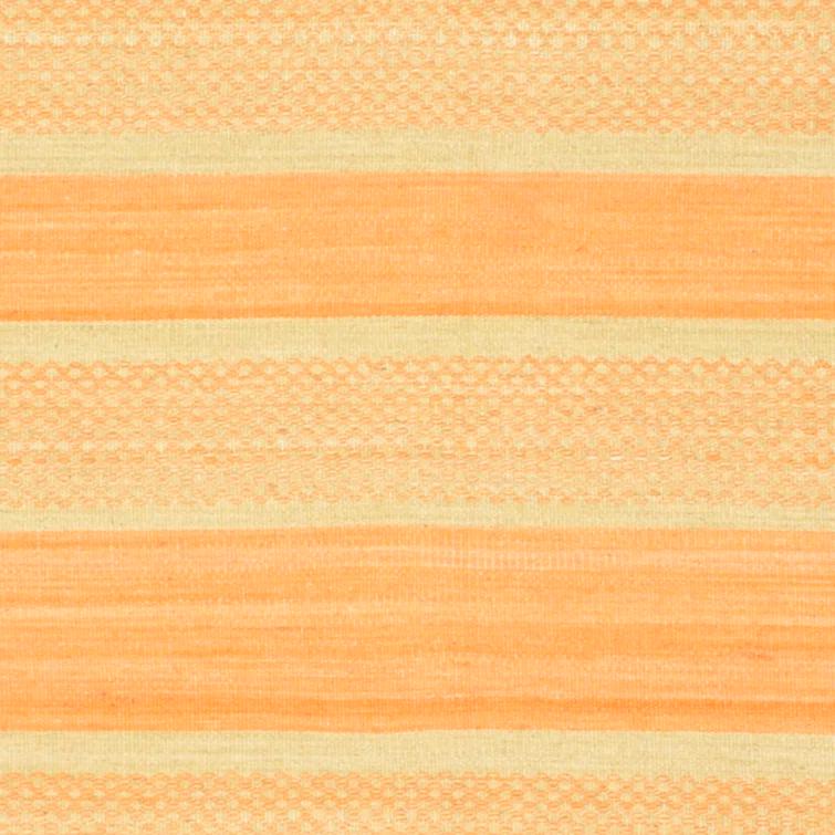 Bennett Hand Woven Flat Weave Wool/Cotton Striped Rug in Orange/Lime