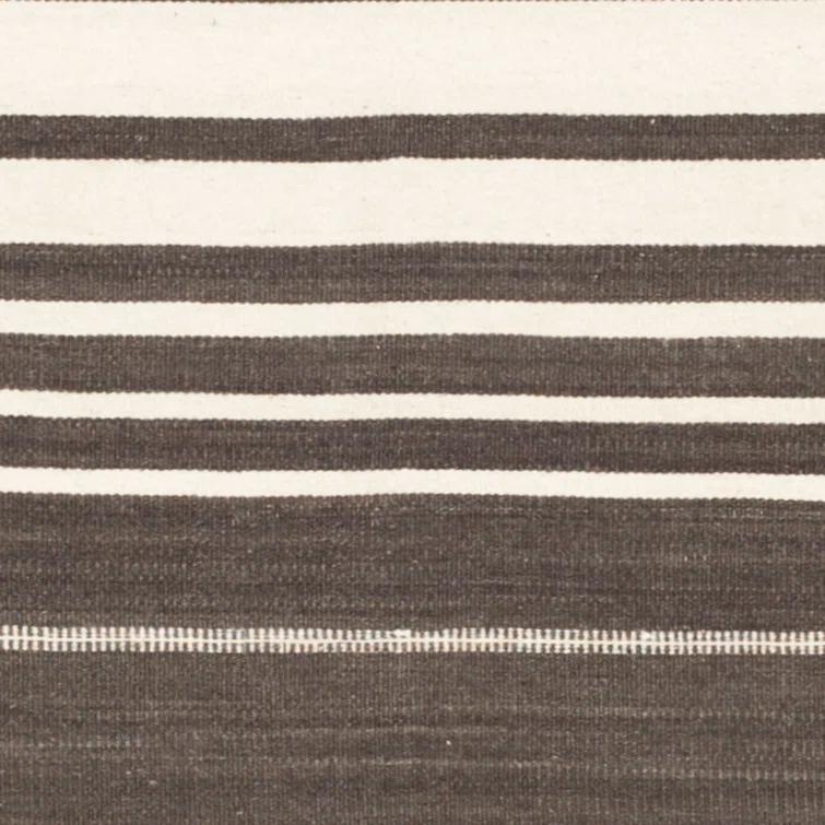 Kilim Hand Woven Flat Weave 80% Wool, 20% Cotton Striped Rug