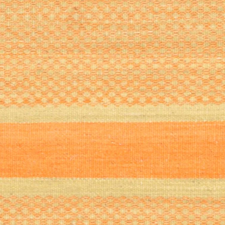 Bennett Hand Woven Flat Weave Wool/Cotton Striped Rug in Orange/Lime