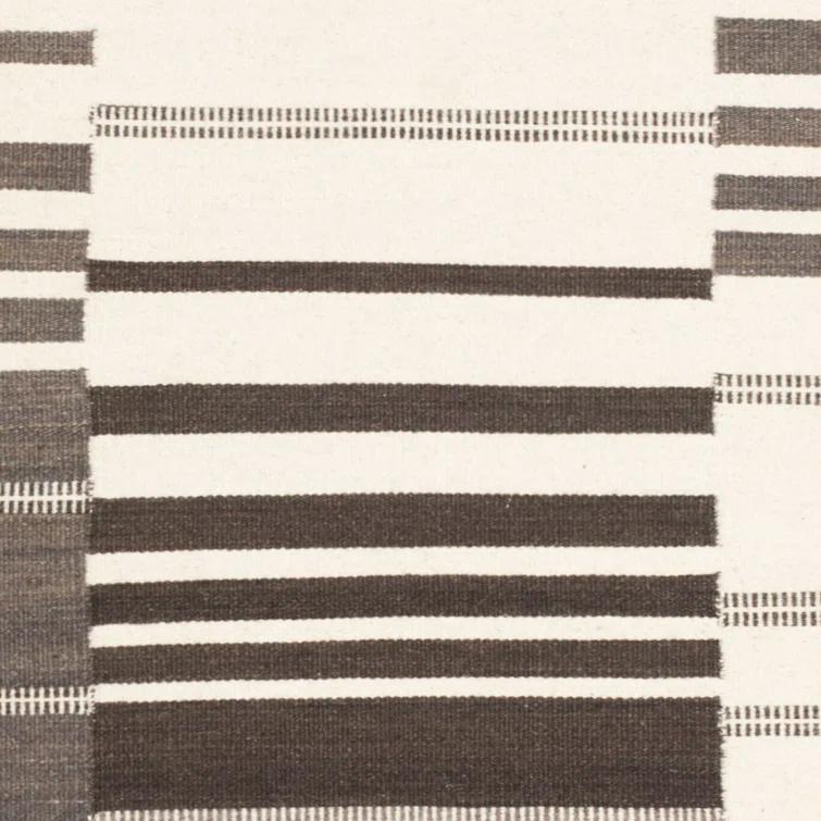 Kilim Hand Woven Flat Weave 80% Wool, 20% Cotton Striped Rug