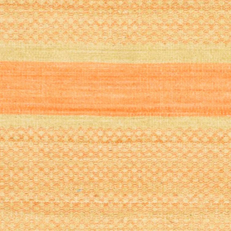 Bennett Hand Woven Flat Weave Wool/Cotton Striped Rug in Orange/Lime